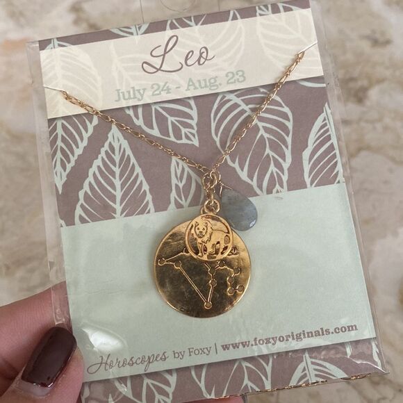 NWT! Foxy Originals Leo horoscope Gold Plated Necklace - Picture 1 of 6